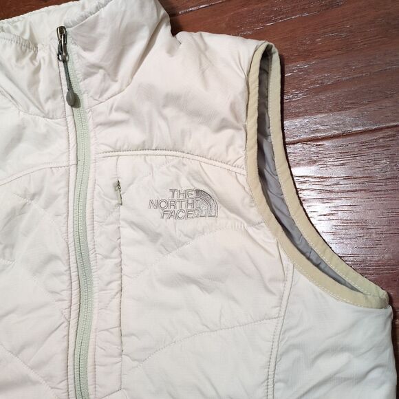 The North Face Tamburello Puffer Vest Cream Ivory Cropped Primaloft Women's XS - Picture 3 of 13
